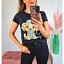 Camiseta Negra Perrito Aguamarina
